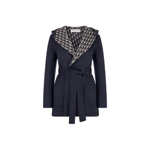 Dior Quarterly New Products Синий Женские Короткие Пальто