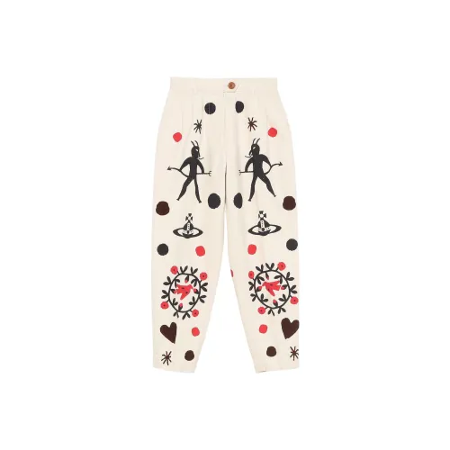 Vivienne Westwood Экрю Женские Повседневные Брюки