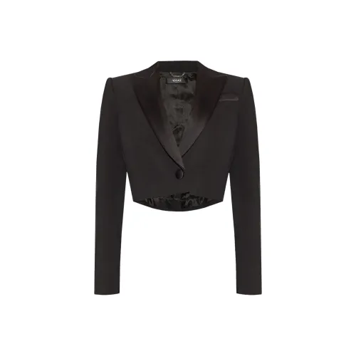 VERSACE SS24 Бизнес Костюм Пальто Женское Черное