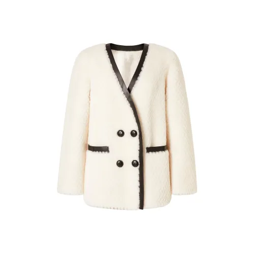 JZ. ANNAKRO Экрю Женское Пальто