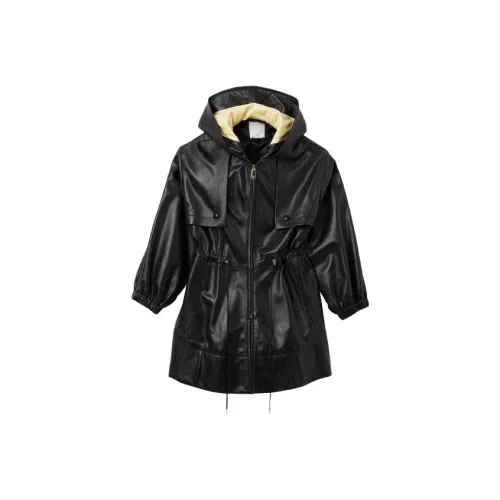 SANDRO Черные Женские Кожаные Куртки