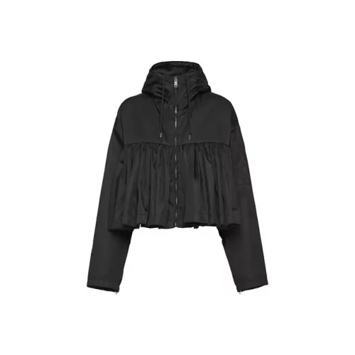 PRADA Cropped Coat Women's Black