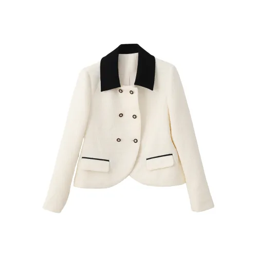 VIMLY Cropped Coat Women's Apricot VIMLY Укороченное пальто женское абрикосового цвета