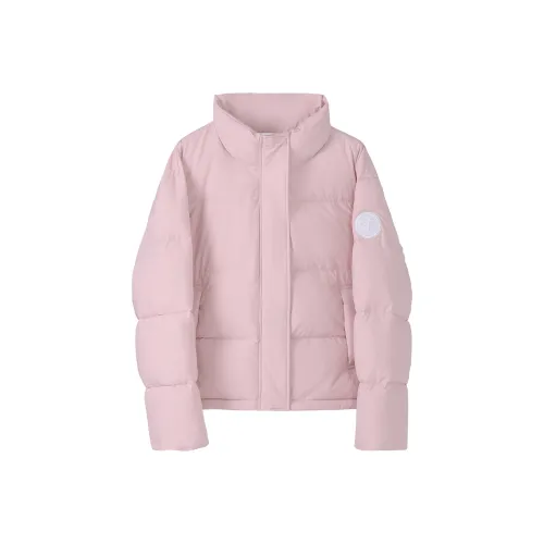 Fstudio Корейский стиль 90% белый утиный пух Воротник-стойка Укороченный Свободный крой Куртка Пуховик Женская