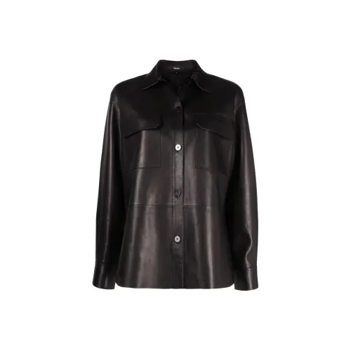 Theory Черные Женские Кожаные Куртки