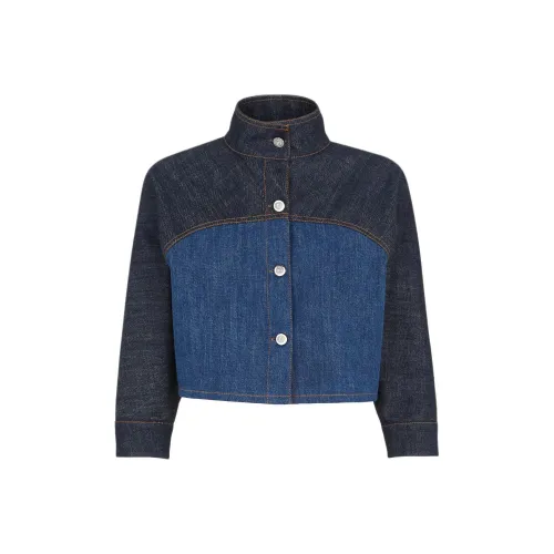 FENDI FW24 Denim Jacket Women's Blue FENDI FW24 Деним Куртка Женская Синяя