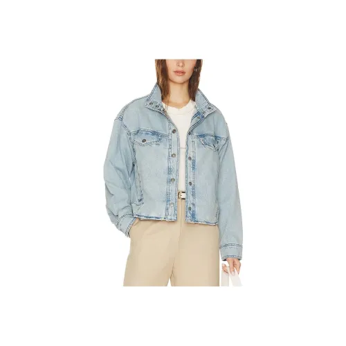 FREE PEOPLE Промытый синий Женские джинсовые куртки