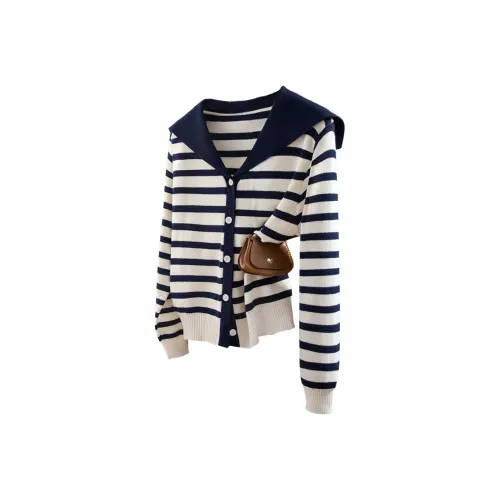 Cypress House Трикотаж Женский Темно-синий Полосы