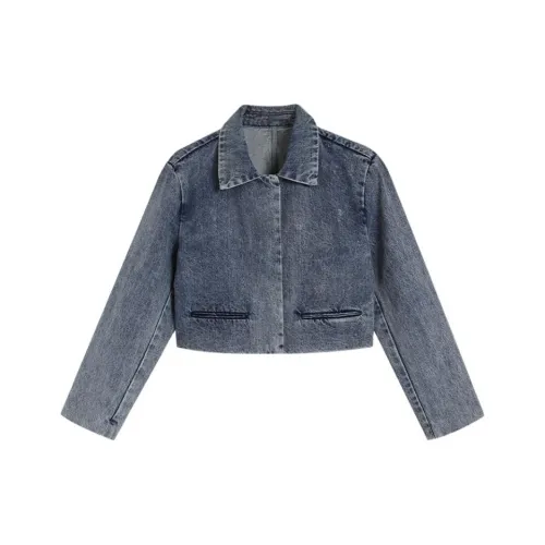 AMAZING SONG Denim Jacket Women's Washed Blue
