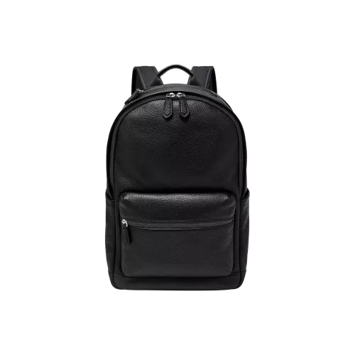 FOSSIL Leather Backpack Men's Black