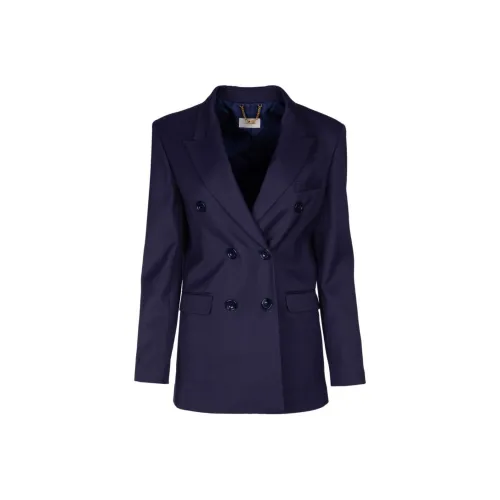 Elisabetta Franchi FW24 Бизнес Костюм Пальто Женское Морской Синий