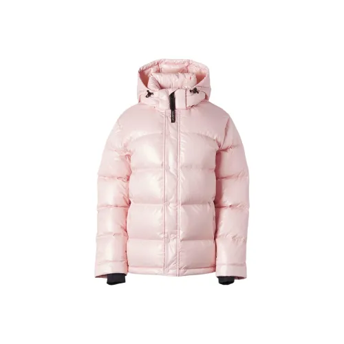 ARITZIA TNA The Супер Puff Блестящий Goose Down Down Jacket Women's Pink