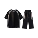 Чёрный топ + чёрные штаны