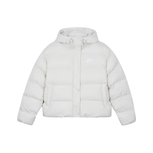 NIKE Белые Женские Объёмные Куртки (Пуфы)