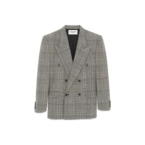 SAINT LAURENT Бизнес-костюм пальто женское черное серое