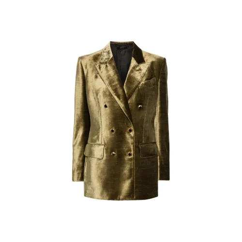 TOM FORD SS24 Бизнес-костюм Пальто Женское Зеленое