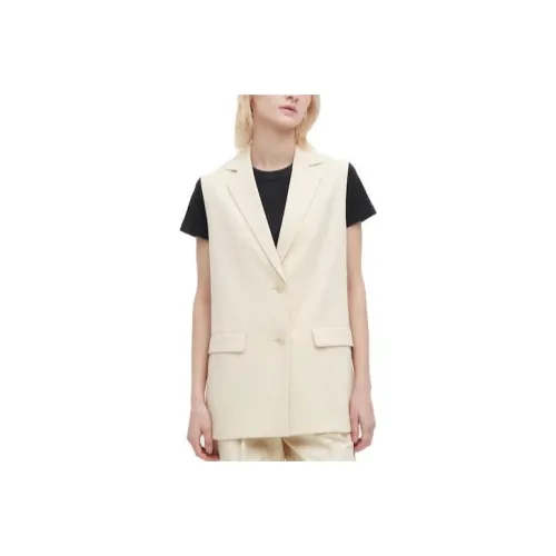 UNIQLO Женские жилеты кремового цвета