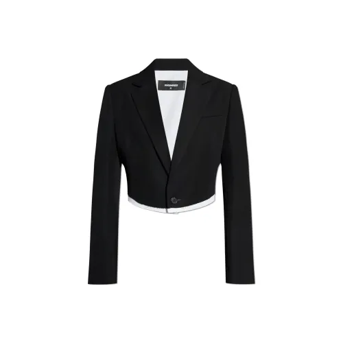 DSQUARED 2 FW24 Бизнес-костюм Пальто Женское Черное