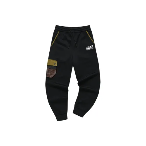 FILA FUSION FILA FUSION x WM White Mountain Collaboration Темно-черные Женские Вязаные Тренировочные Брюки