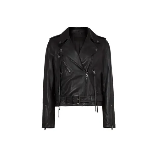 ALLSAINTS Кожа Куртка Женская Черная