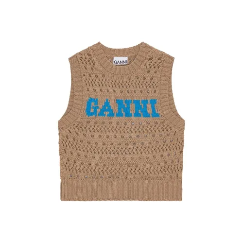 GANNI SS24 Жилет Женские Камень Тигровый глаз Цвет