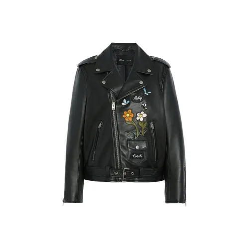 COACH Кожа Куртка Женская Черная