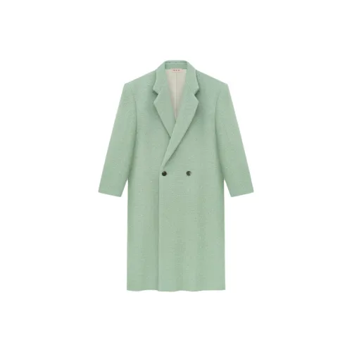 Fear Of God SS24 Season 8 Collection Boiled Wool Double-Breasted Overcoat Coat Women's Marine Green Marine Green