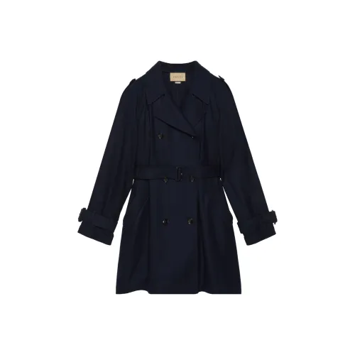 GUCCI Темно-синий Женский Тренч