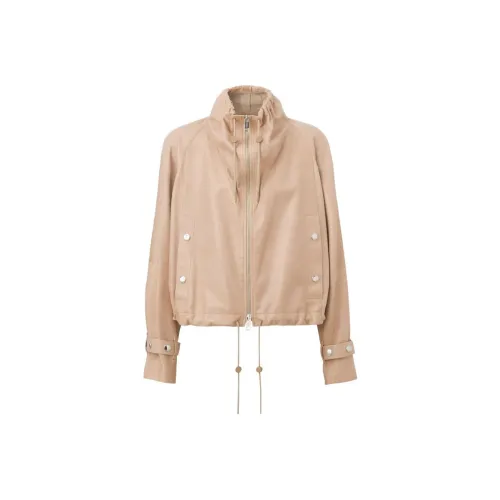 Burberry Бежевые Женские Кожаные Куртки