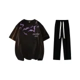 Комплект одежды (Черная футболка + Черные повседневные штаны)