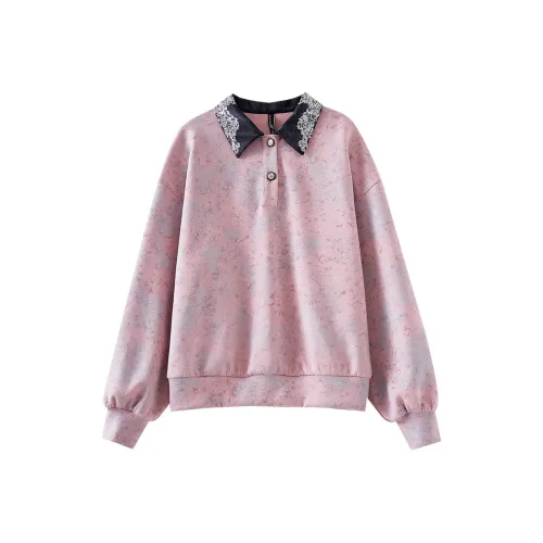 OUNIXUE Толстовка Женская Серая Розовая