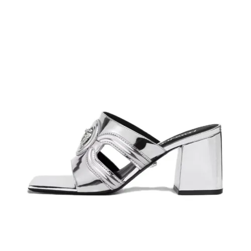 VERSACE Medusa '95 Шлепанцы 7 см Женские Серебряные