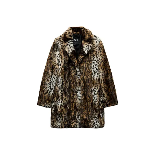 ZARA ZW Series Куртка Женская с леопардовым принтом