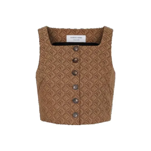 Marine Serre Женские жилеты красно-коричневого цвета