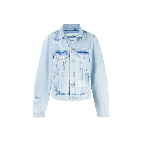 OFF Белый FW21 Denim Jacket Loose Fit Women's Blue