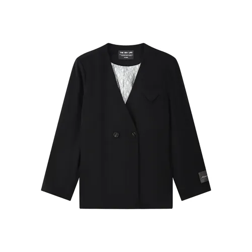 THE SEA LIFE Укороченная куртка женские черный маг