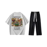 Комплект одежды (Премиум серая рубашка с коротким рукавом + черные джинсы)