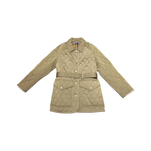 Burberry FW23 Хлопковый пуховик женский хаки