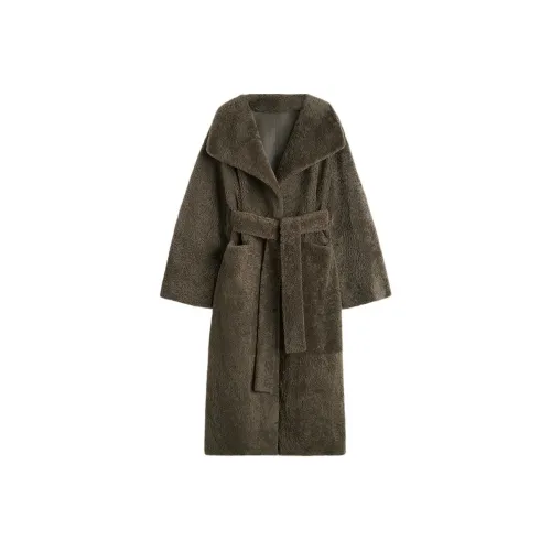 TOTEME SS24 Пальто Женское Цементный Зеленый