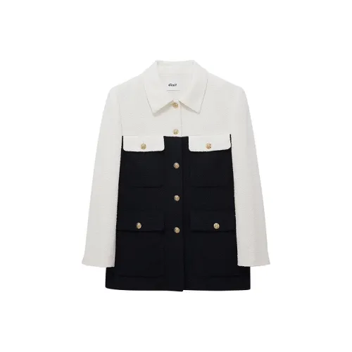 D'zzit Темно-синий Женское короткое пальто