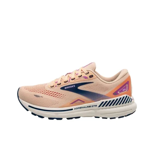 Brooks Adrenaline GTS 23 Противоскользящие Устойчивые к истиранию Низкий Топ Беговые кроссовки Женские Светло-розовые