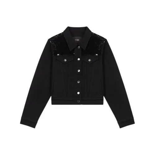 Maje Denim Jacket Women's Black