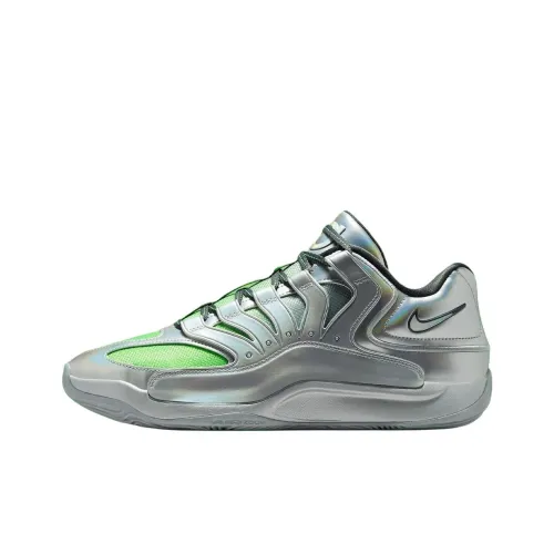 Nike KD 18 Slip-resistant Abrasion-resistant Low-top Basketball Shoes Men's Silver Найк KD 18 Противоскользящие Устойчивые к истиранию Низкие Баскетбольные Кроссовки Мужские Серебряный