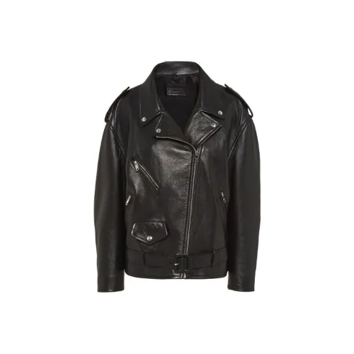 PRADA FW21 Кожа Куртка Женская Черная