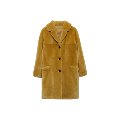 PRADA Желтое Женское Пальто