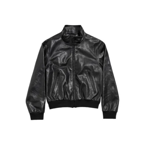Balenciaga SS24 Кожа Куртка Обычный крой Женская Черная