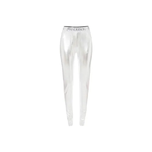 JW Anderson Женские Леггинсы Серебристого Цвета