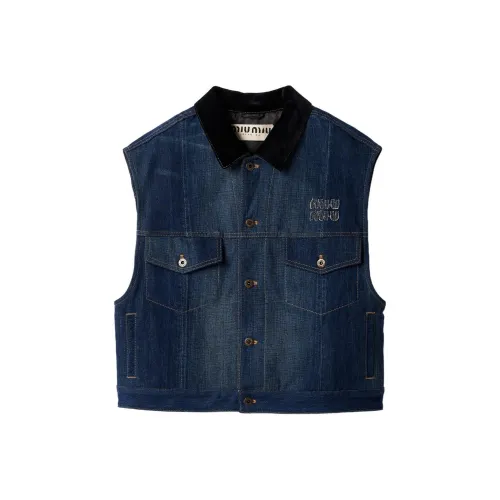 MIU MIU SS24 Denim Jacket Women's Blue