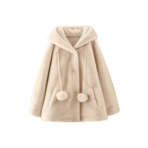 Miss Chipmunk Свежий образ Молодой норковая шерсть Экологичный экологичный овчина термическое пальто Женское