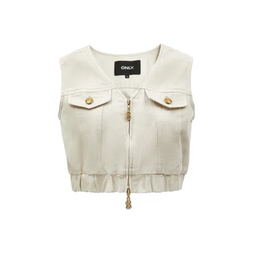 Only J28 Дюнный белый Деним Женские Жилеты